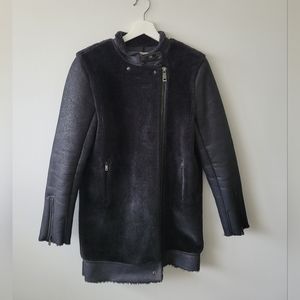 ZARA Faux Fur Teddy Mid-Length Jacket